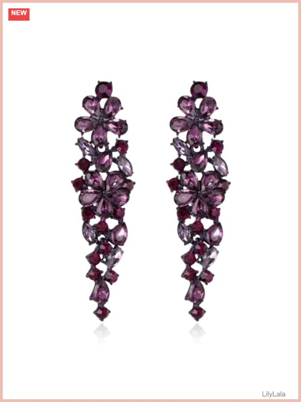 Crystal Chandelier Dangle Earrings Marquise Rhinestone Bridal Party
